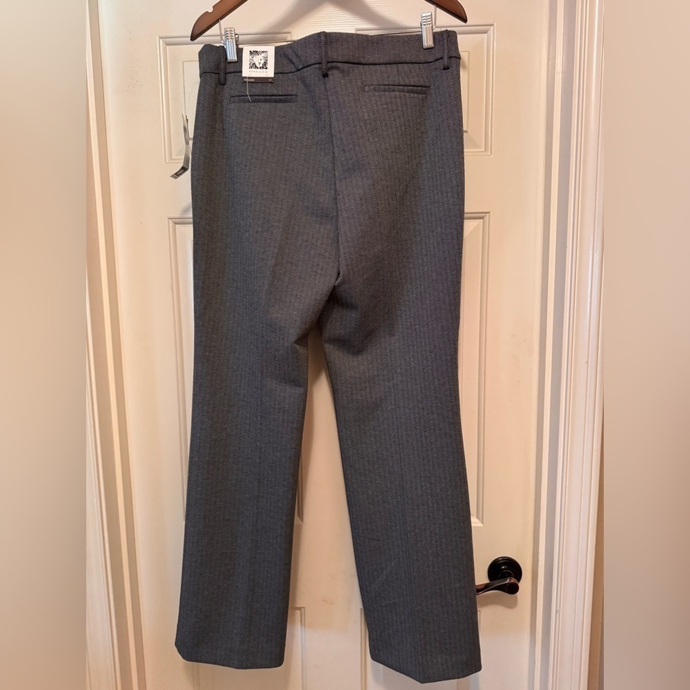 Anne Klein women’s white and black herringbone patterned Dress Trousers NWT - Picture 8 of 14